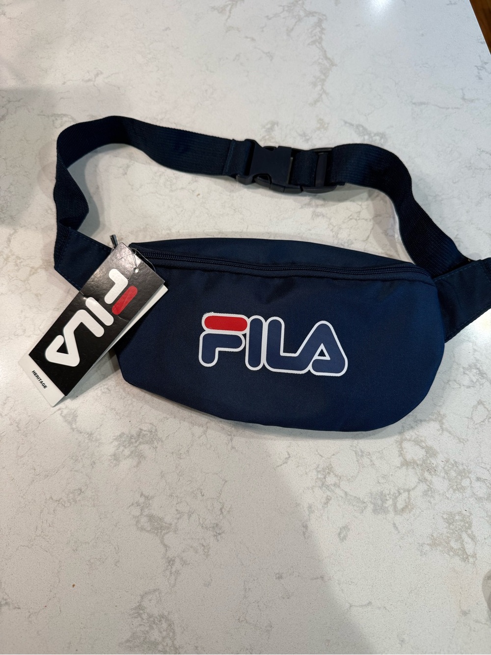Fila Navy and Red Logo Belt Bag